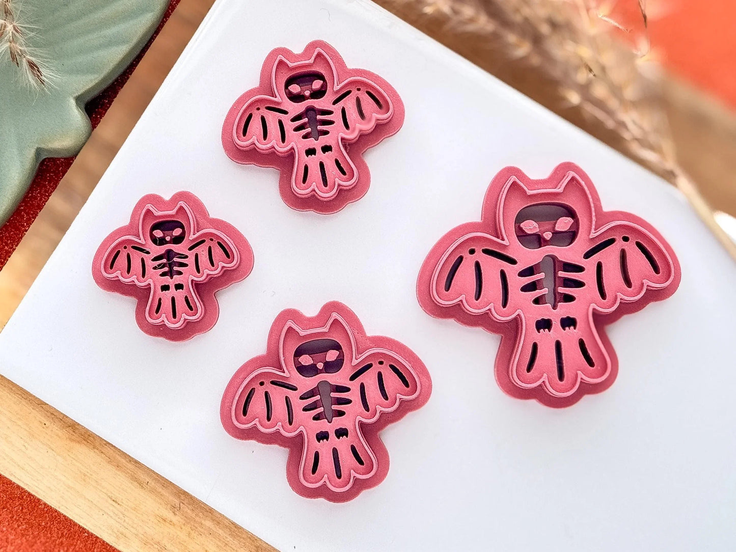 Owl Clay Cutter, cute Halloween skeleton owl cutter for polymer and silver clay, printed in the FC studio-Gothic / Alt Cutters