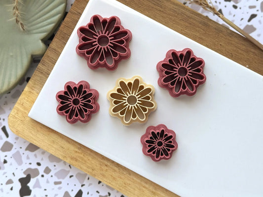 Daisy Flower Clay Cutter, detailed cutter for polymer clay and silver clay crafts, UK made-Floral Clay Cutters