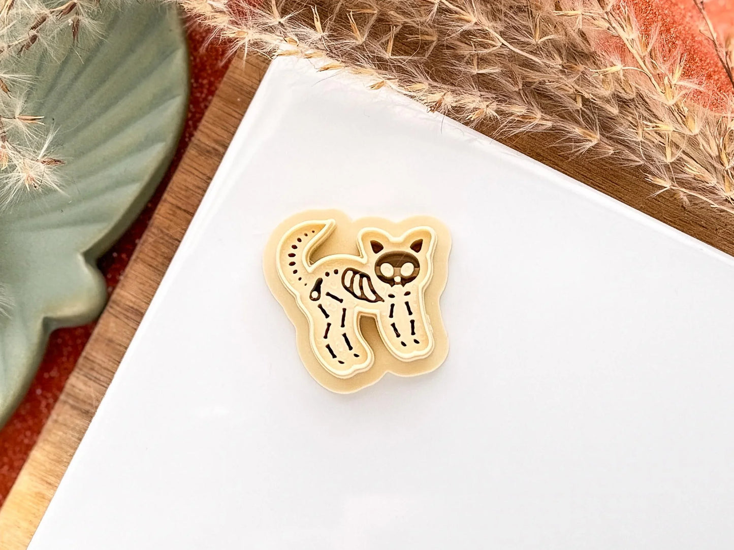 Cat Clay Cutter, cute Halloween skeleton cat cutter for polymer and silver clay, made in the UK-Gothic / Alt Cutters