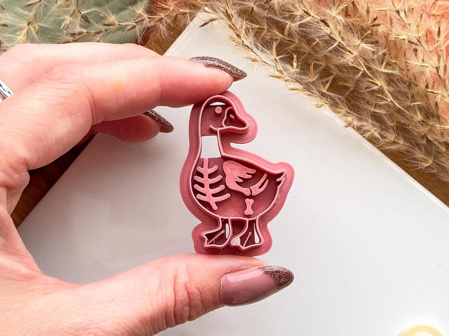 Duck Clay Cutter, cute Halloween skeleton duck cutter for polymer and silver clay, made in the UK-Gothic / Alt Cutters