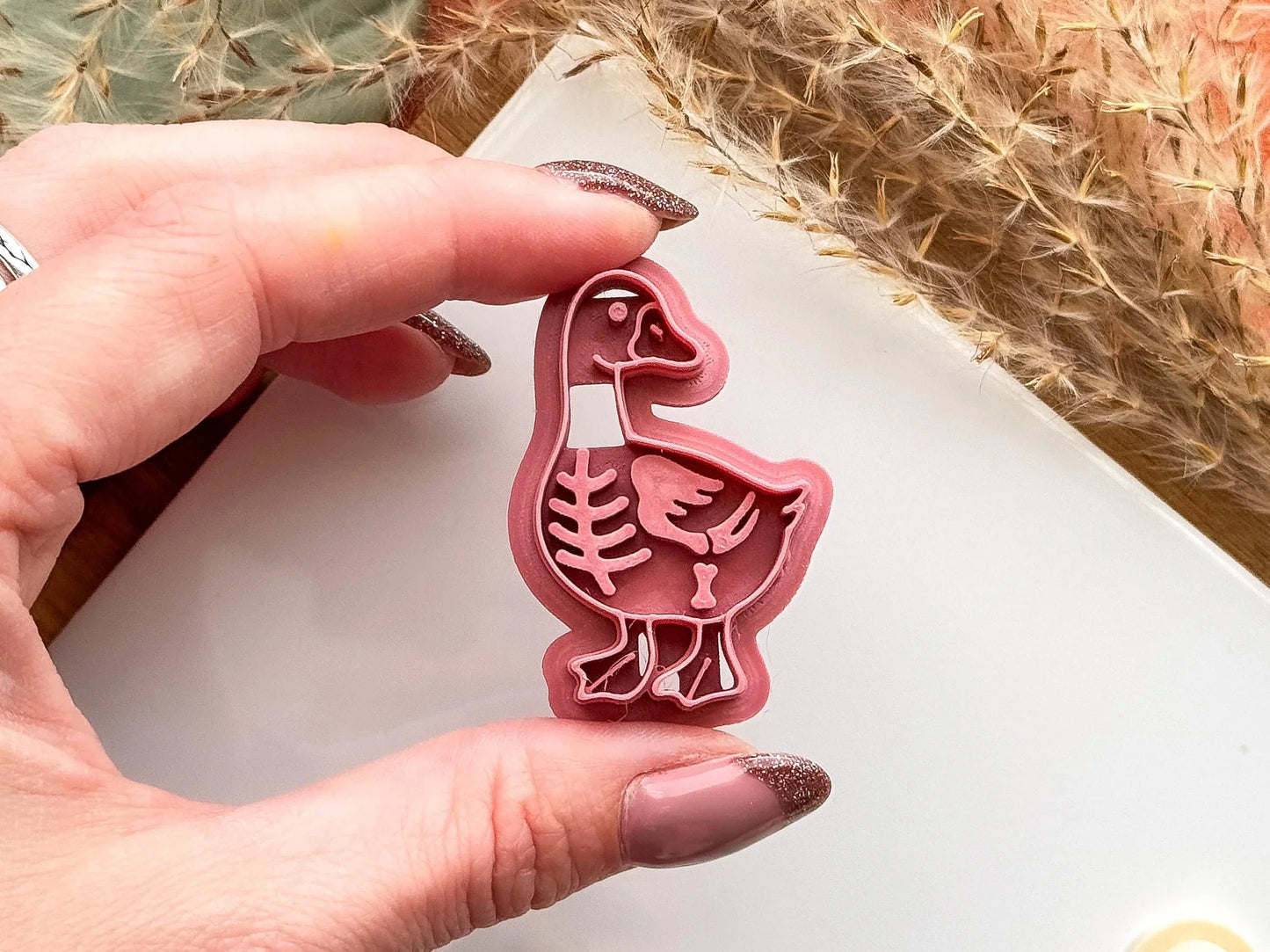 Duck Clay Cutter, cute Halloween skeleton duck cutter for polymer and silver clay, made in the UK-Gothic / Alt Cutters