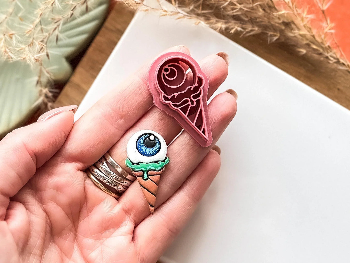 Eyeball Clay Cutter, 'eye-scream' halloween cutter for polymer and silver clay, Made in the UK-Halloween / Goth Cutters