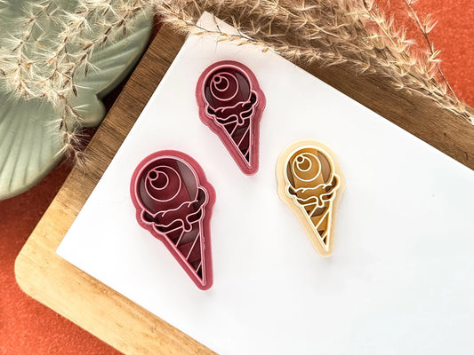 Eyeball Clay Cutter, 'eye-scream' halloween cutter for polymer and silver clay, Made in the UK-Halloween / Goth Cutters