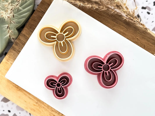 Flower Clay Cutter, detailed 3 petal flower cutter for polymer clay and silver clay crafts, 2 - 4.5 cm, UK made-Floral Clay Cutters