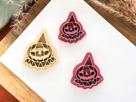 Pumpkin Clown Cutter, spooky halloween cutter for polymer clay and silver clay, UK made-Halloween / Goth Cutters