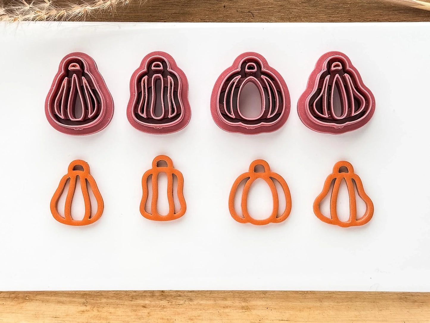 Polymer Clay Cutter Set of Pumpkins, 4 different outline style pumpkin shapes, various sizes-Halloween / Goth Cutters