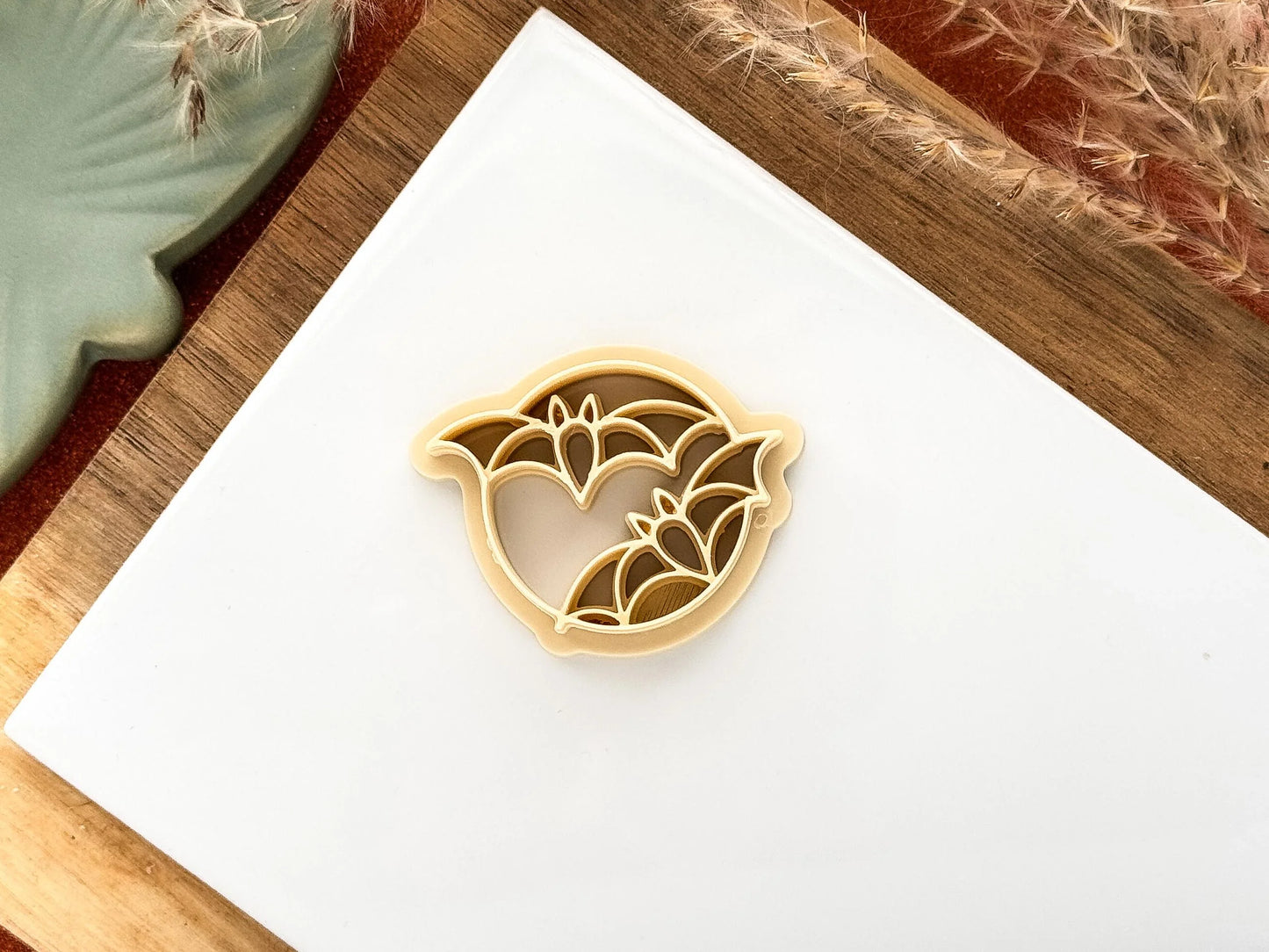 Moon and Bats Clay Cutter, halloween themed circular cutter for polymer clay and silver clay, UK made-Halloween / Goth Cutters