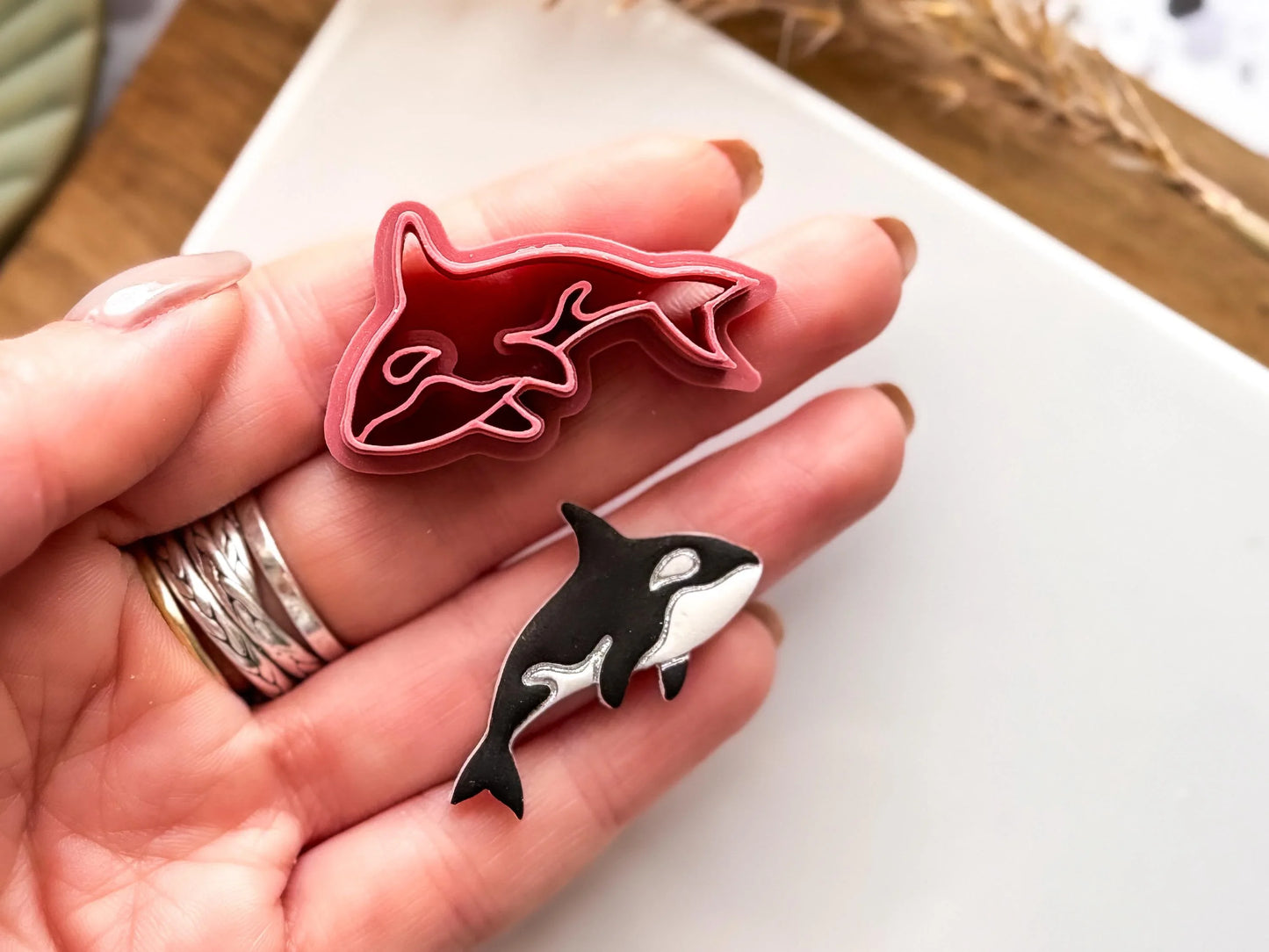 Orca Clay Cutter, killer whale shaped cutter for use with polymer and silver clay, 2 - 4.5 cm, made in the UK-Animal & Nature Cutters