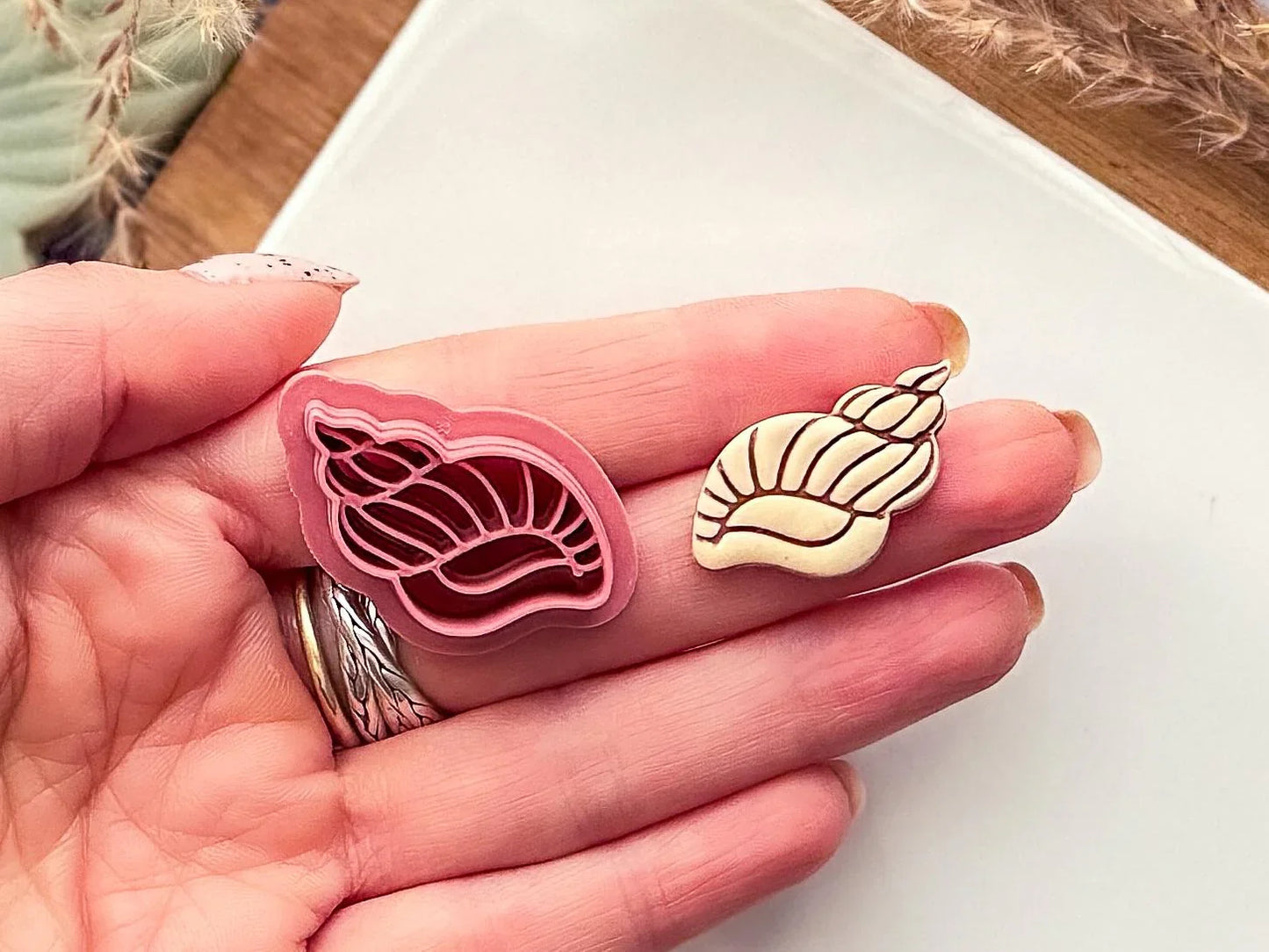 Sea Shell Cutter, cone / conch shell cutter for use with polymer clay and silver clay, five sizes available, UK made-Summer Cutters