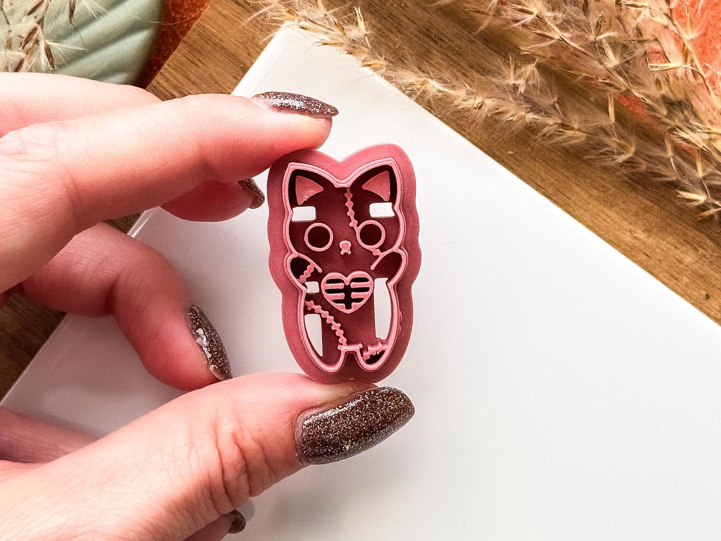 Zombie Cat Clay Cutter 2, spooky cute Halloween cutter for polymer clay and silver clay, various sizes, UK made-Halloween / Goth Cutters
