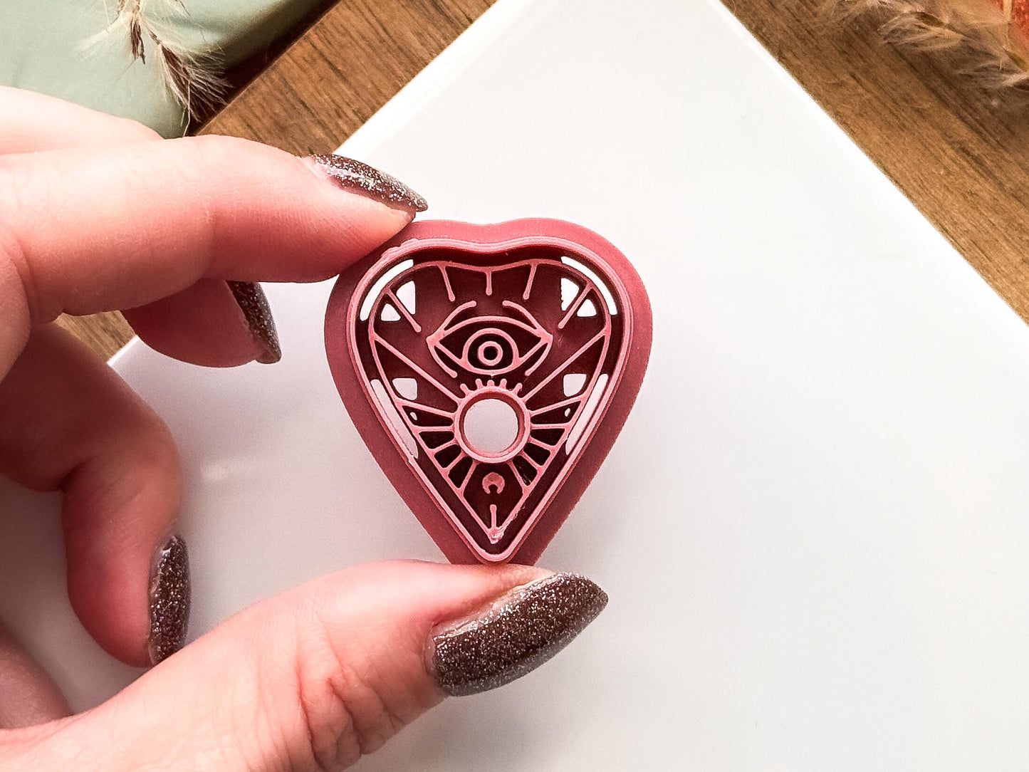 Planchette Clay Cutter, gothic halloween ouija cutter for polymer clay and silver clay, various sizes, UK made-Halloween / Goth Cutters