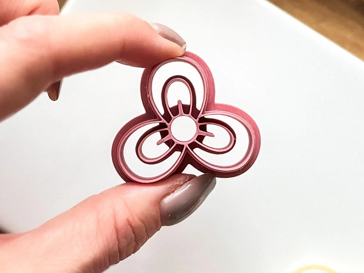 Flower Clay Cutter, detailed 3 petal flower cutter for polymer clay and silver clay crafts, 2 - 4.5 cm, UK made-Floral Clay Cutters