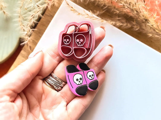 Skull Slipper Cutter, halloween themed spooky shoe cutter for polymer and silver clay, UK made-Halloween / Goth Cutters