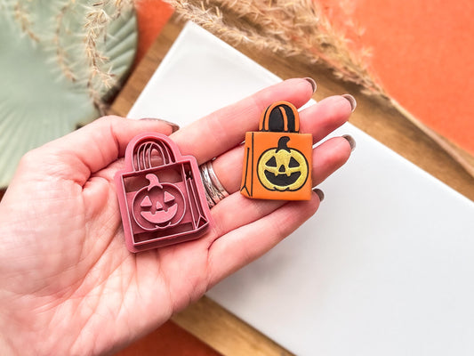 Halloween Clay Cutter Trick or Treat Bag, halloween themed cutter polymer clay and silver clay, UK made-Halloween / Goth Cutters