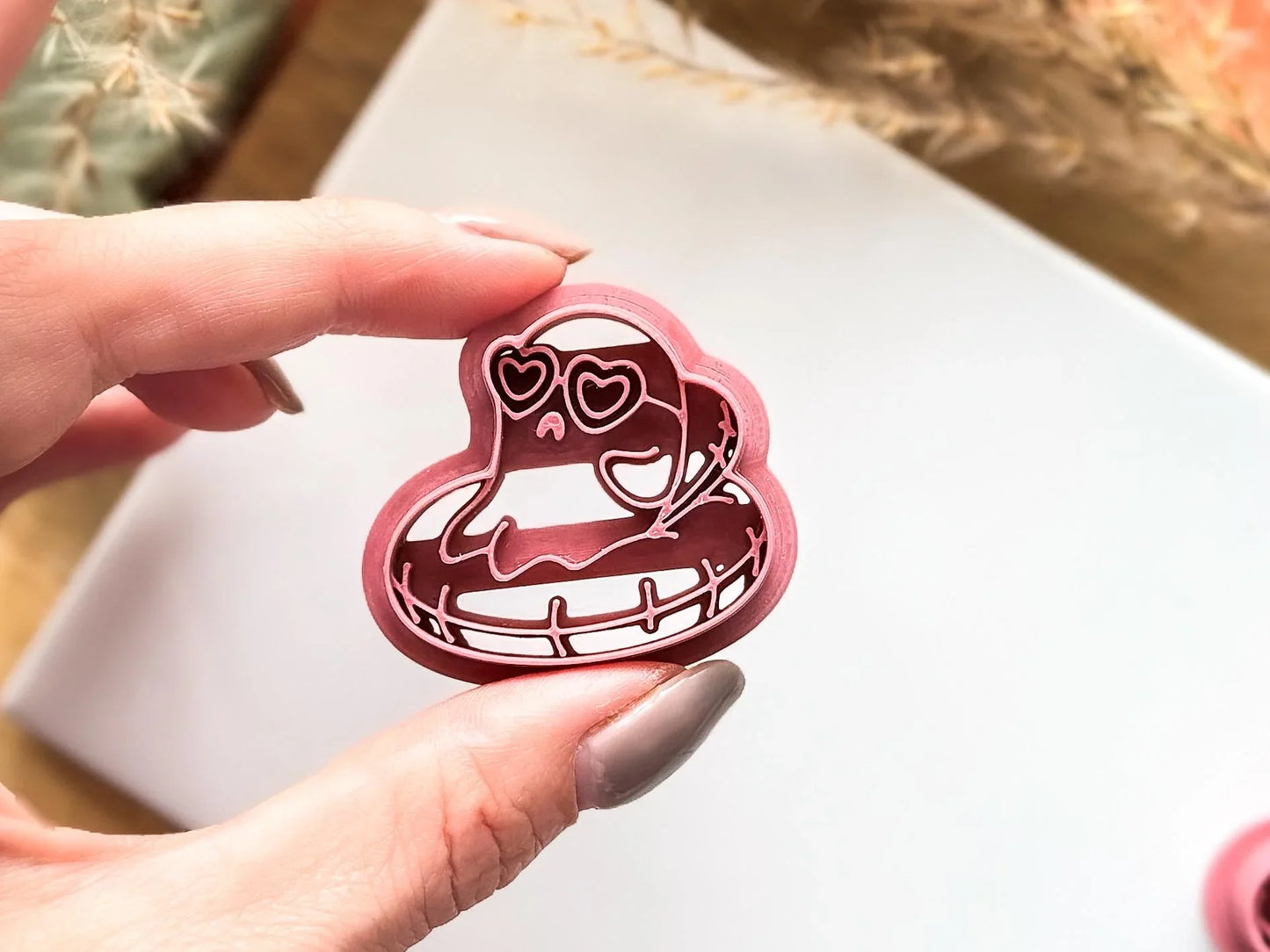 Summer Ghost Clay Cutter, relaxed ghost in pool floatie cutter for polymer and silver clay!-Halloween / Goth Cutters