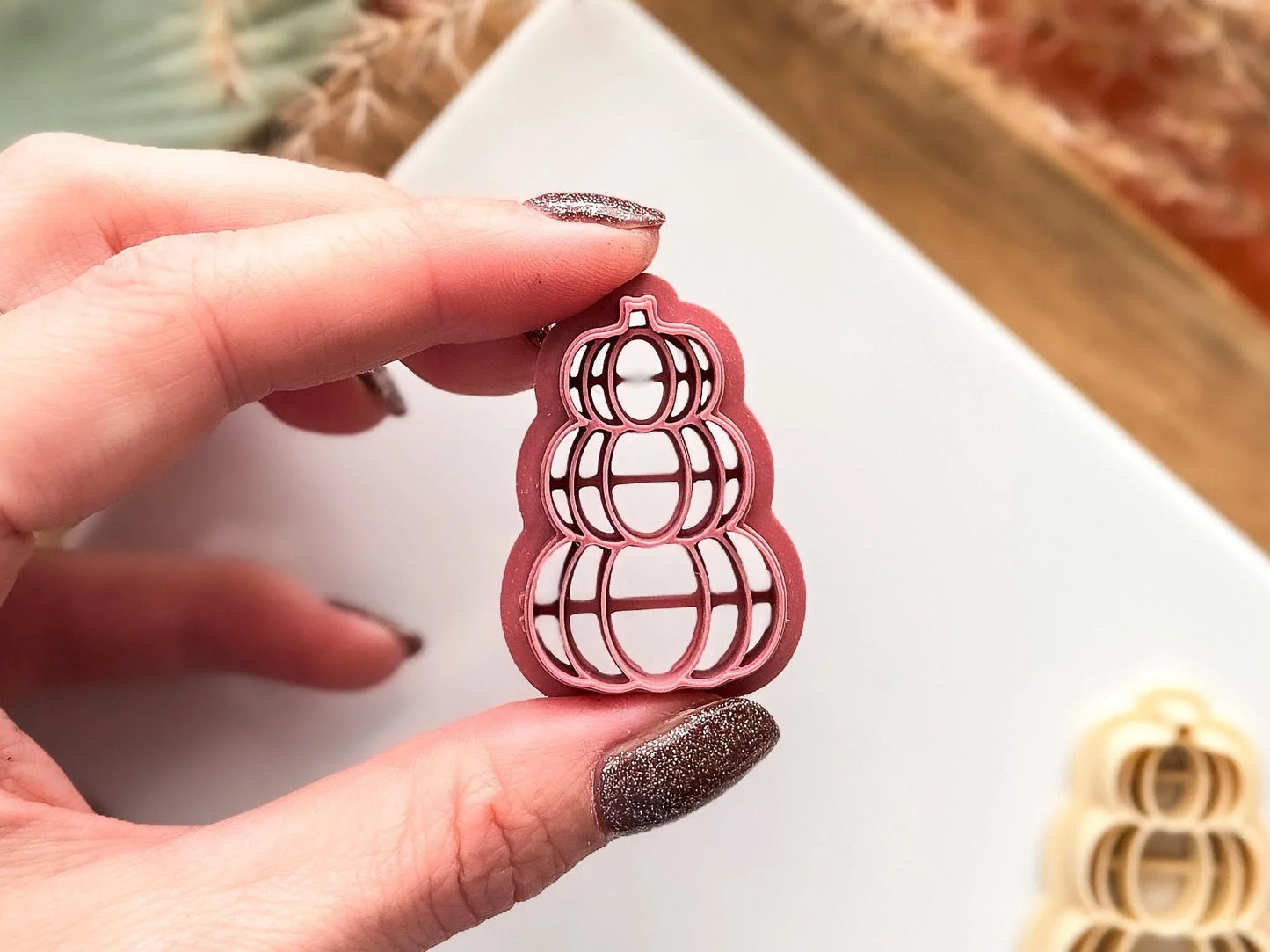Pumpkin Stack Cutter, triple pumpkin pile cutter for polymer clay and silver clay, UK made-Halloween / Goth Cutters
