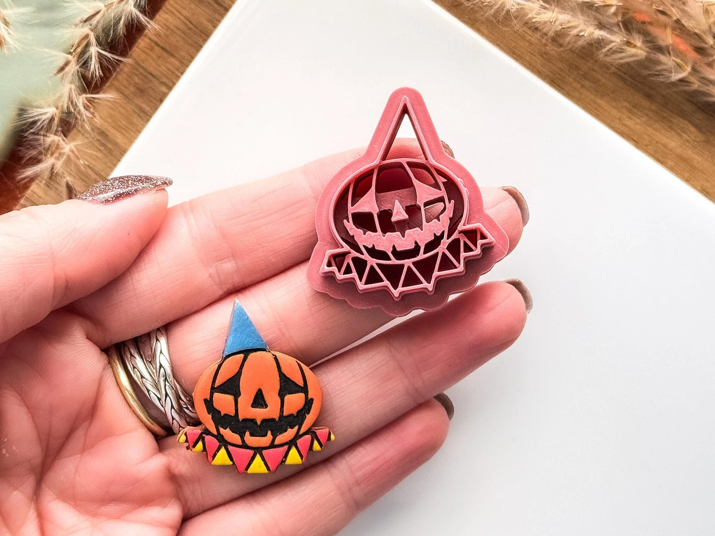 Pumpkin Clown Cutter, spooky halloween cutter for polymer clay and silver clay, UK made-Halloween / Goth Cutters