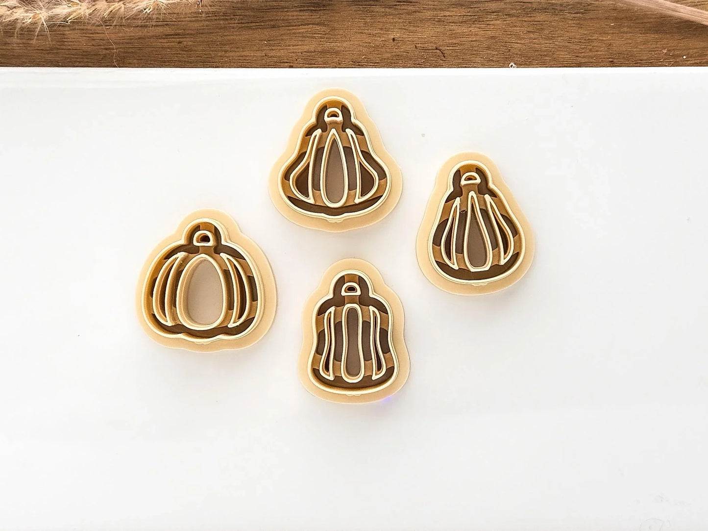 Polymer Clay Cutter Set of Pumpkins, 4 different outline style pumpkin shapes, various sizes-Halloween / Goth Cutters