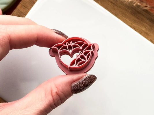 Moon and Bats Clay Cutter, halloween themed circular cutter for polymer clay and silver clay, UK made-Halloween / Goth Cutters