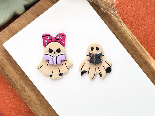 Ghost Clay Cutter Set, Boy and Girl Ghost cutters with books, 5 sizes available, UK Made-Halloween / Goth Cutters