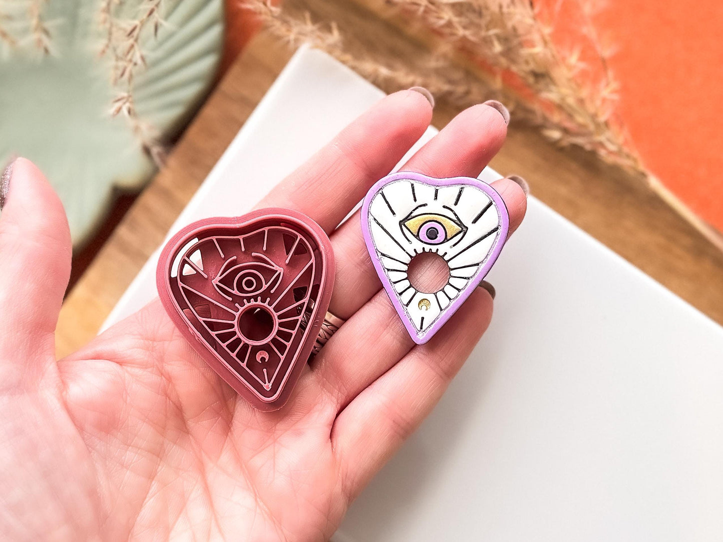 Planchette Clay Cutter, gothic halloween ouija cutter for polymer clay and silver clay, various sizes, UK made-Halloween / Goth Cutters