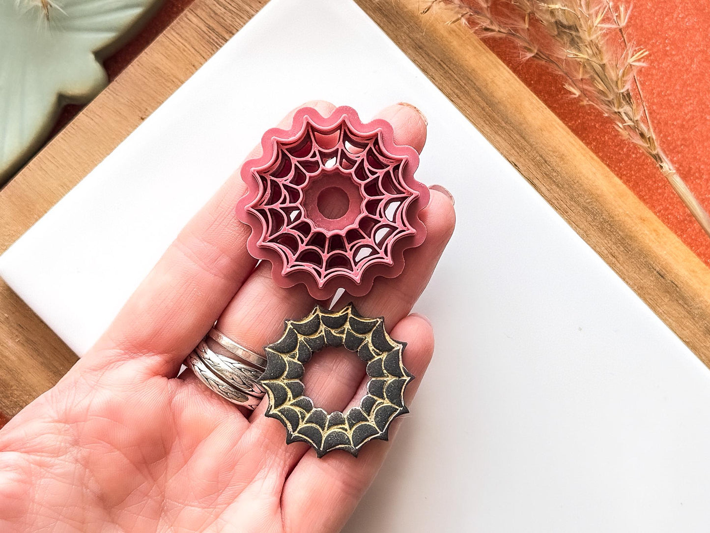 Web Polymer Clay Cutter, Halloween Hoop Shaped Clay Cutter, 5 sizes available, UK Made-Halloween / Goth Cutters