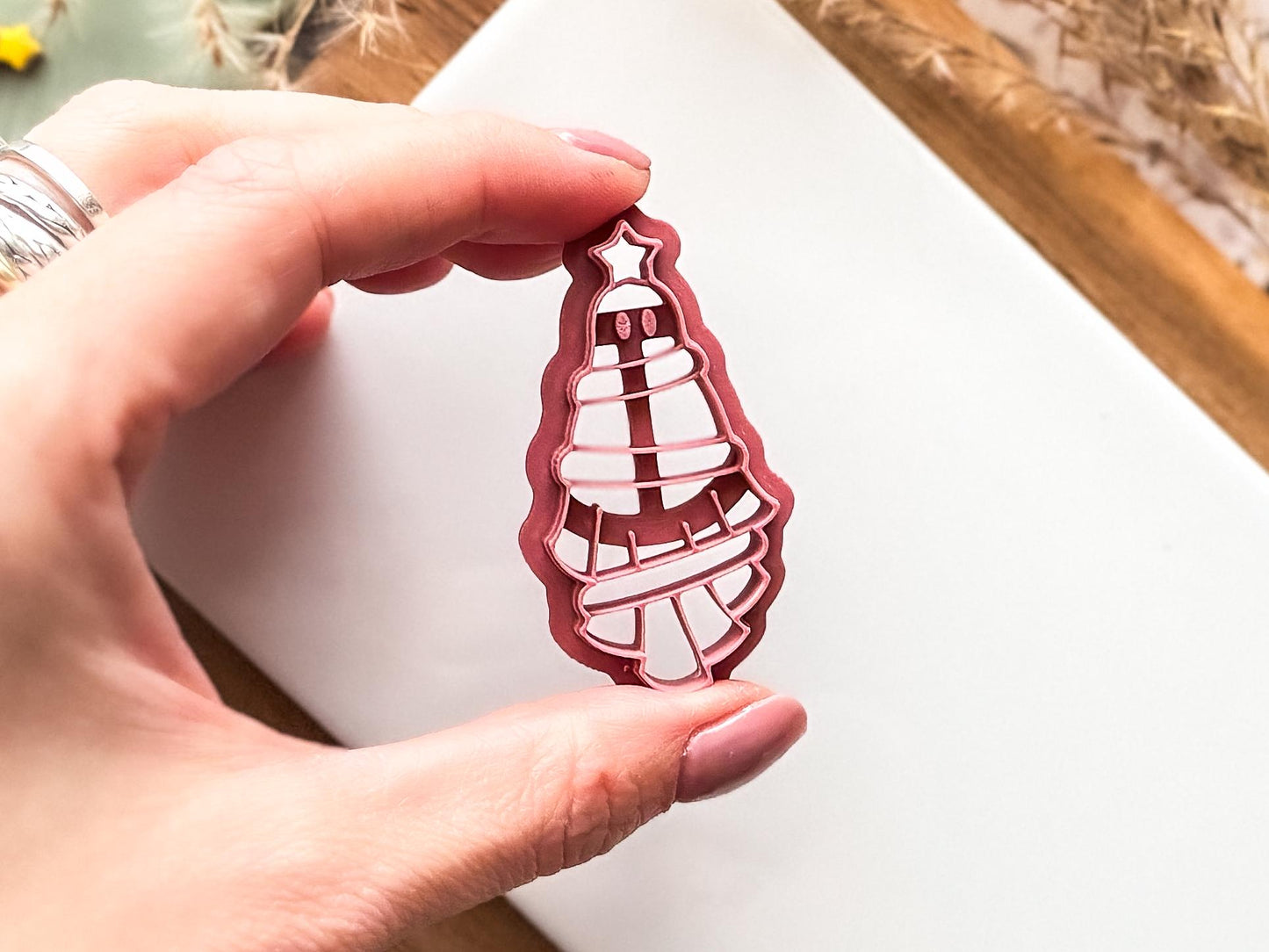 Ghost Christmas Tree Polymer Clay Cutter: Spooky Xmas Clay Tool, 3 - 5 cm, UK Made-Christmas / Winter