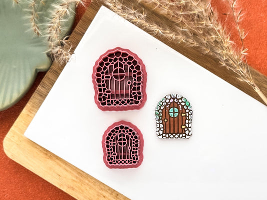 Fairy Door Clay Cutter Cobblestone, Cottagecore cutters for use with polymer clay and silver clay, 5 sizes available, UK made-Celestial Clay Cutters
