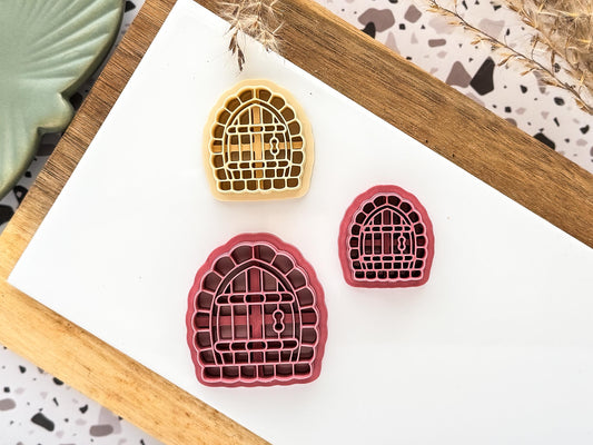 Fairy Door Clay Cutter Brick, Cottagecore cutter for use with polymer clay and silver clay, 5 sizes available, UK made-