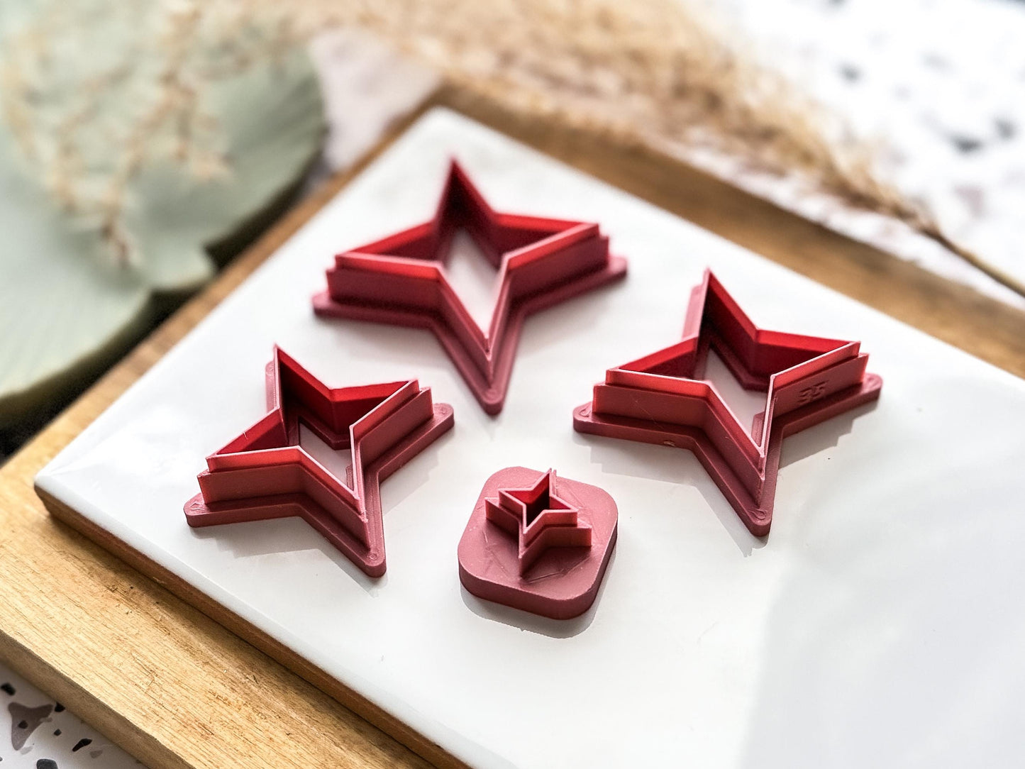 Star Polymer Clay Cutters, 4 Point Star Shape, Celestial cutters for polymer clay and silver clay, Made in the UK-Celestial Clay Cutters