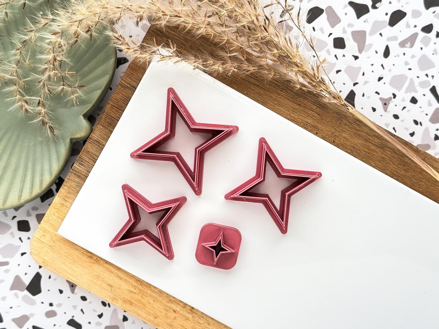 Star Polymer Clay Cutters, 4 Point Star Shape, Celestial cutters for polymer clay and silver clay, Made in the UK-Celestial Clay Cutters