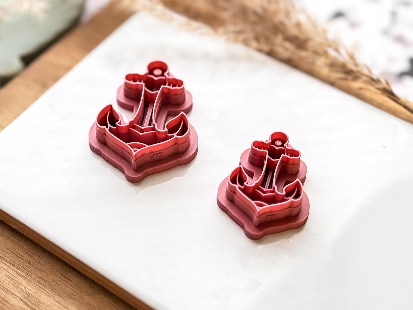 Heart Anchor Clay Cutter, embossing cutter for making maritime themed clay designs! 5 sizes 3 - 5 cm, UK Made-Halloween / Goth Cutters