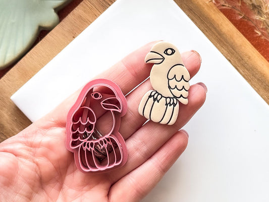 Crow and Pumpkin Polymer Clay Cutter, Halloween clay cutter, 5 sizes available, UK Made-Halloween / Goth Cutters