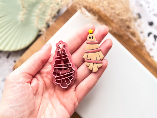 Ghost Christmas Tree Polymer Clay Cutter: Spooky Xmas Clay Tool, 3 - 5 cm, UK Made-Christmas / Winter