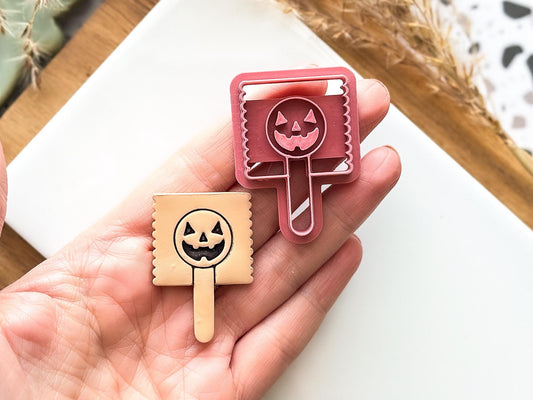 Halloween Polymer Clay Cutter: Pumpkin Lollipop Embossing Tool for Clay, 3 - 5 cm-Halloween / Goth Cutters