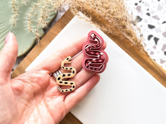 Diamond Snake Clay Cutter, Animal Polymer and Silver Clay Cutting Tool, 3 - 5 cm Sizes, UK Made-Halloween / Goth Cutters