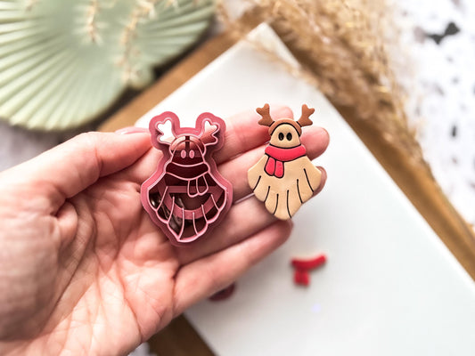 Ghost Reindeer Polymer Clay Cutter: Spooky Christmas Clay Cutter Tool-Christmas / Winter