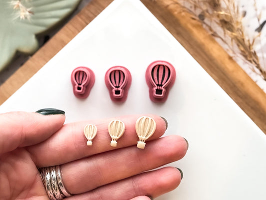 Micro Hot Air Balloon Cutters, 1 - 1.5 cm Miniature Polymer and Silver Debossing Clay Cutters, UK Made-Micro Clay Cutters