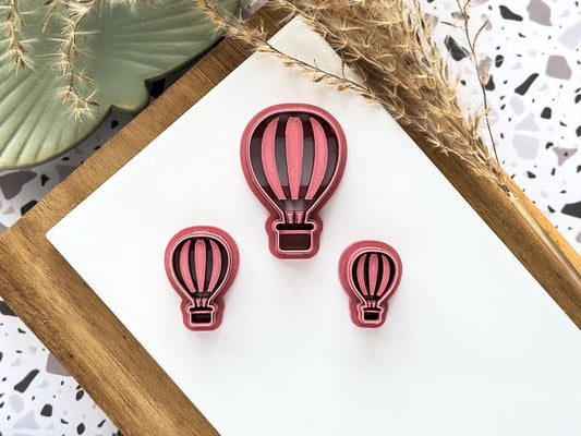 Hot Air Balloon Cutter, Embossing Polymer and Silver Clay Tool, 2 cm - 4.5 cm, UK Made-Summer Clay Cutters