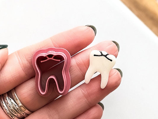 Tooth Clay Cutter: Molar Tooth Polymer Clay Tool, 2 - 4.5 cm-Halloween / Goth Cutters