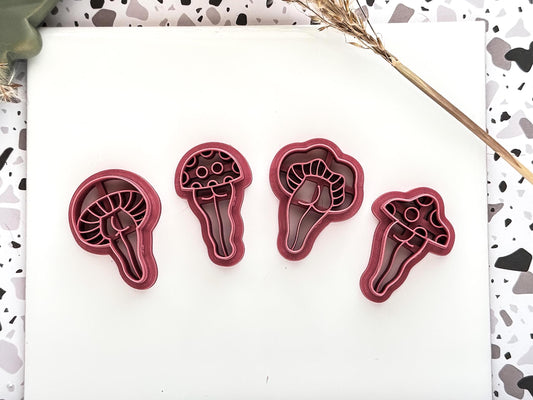 Cheeky Mushroom Cutter Set: 4 Autumn Themed Clay Cutters-Autumn Cutters