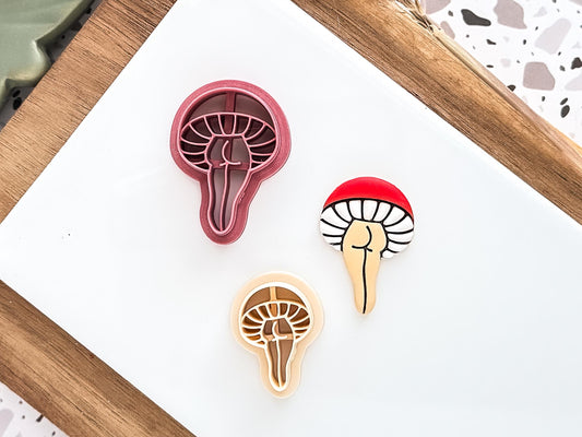 Cheeky Mushroom Cutter 3: Round Top Mushroom Lady Legs For Polymer Clay, 2.5 - 4.5 cm-Autumn Cutters