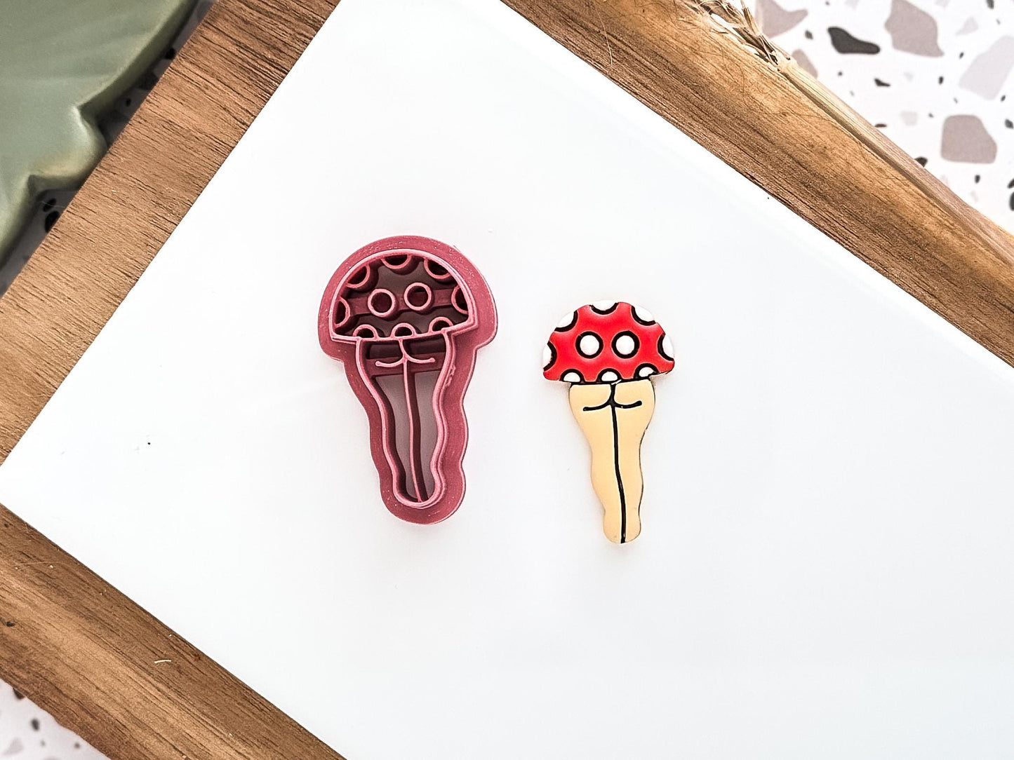 Cheeky Mushroom Cutter 4: Round Spotted Top Mushroom Lady Legs For Polymer Clay, 2.5 - 4.5 cm-Autumn Cutters