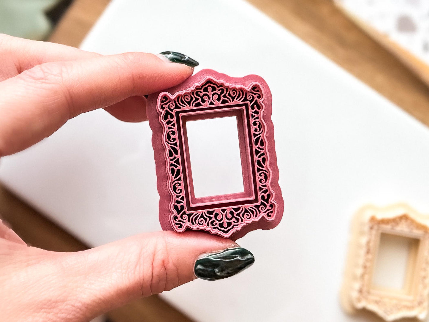 Rectangle Frame Clay Cutter: Vintage Style Embossed Polymer Clay Tool, 3.5 - 6.5 cm-Romantic Clay Cutters