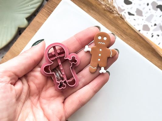 Zombie Gingerbread Man Cutter: Gothic Christmas Design For Polymer Clay, 2.5 - 4.5 cm-Halloween / Goth Cutters