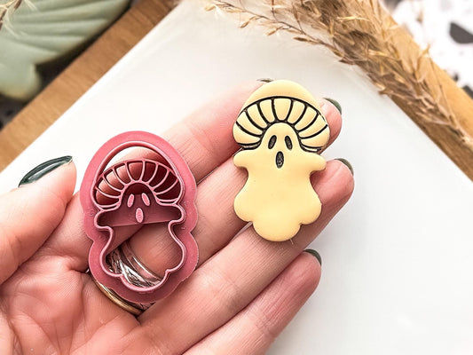 Mushroom Ghost Clay Cutter, Spooky Gothic Style Tool for Polymer and Silver Clay-Halloween / Goth Cutters