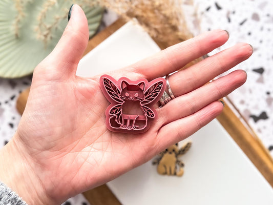 Fairy Cat Clay Cutter: Whimsical Cottagecore Themed Polymer Clay Tool, UK Made-Cottagecore Cutters
