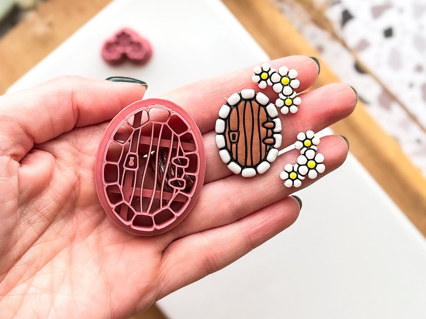 Fairy Door Cutter Set with Flowers: Cottagecore Polymer Clay Tool, UK Made-Cottagecore Cutters