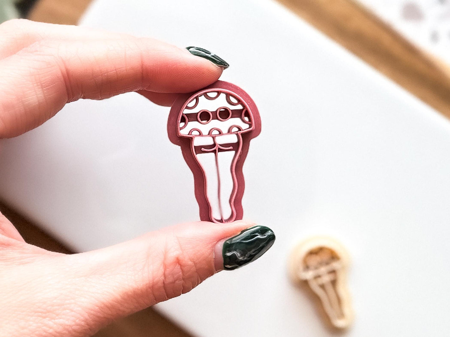 Cheeky Mushroom Cutter 4: Round Spotted Top Mushroom Lady Legs For Polymer Clay, 2.5 - 4.5 cm-Autumn Cutters