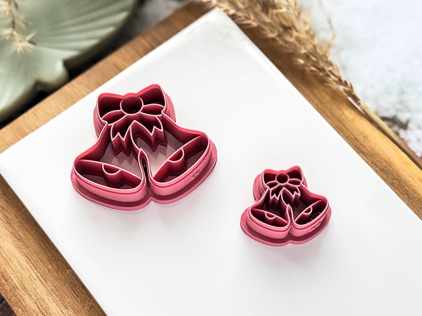 Christmas Bell Clay Cutter, Double Bell with Bow Design, 2.5 - 4.5 cm-Christmas Clay Cutters